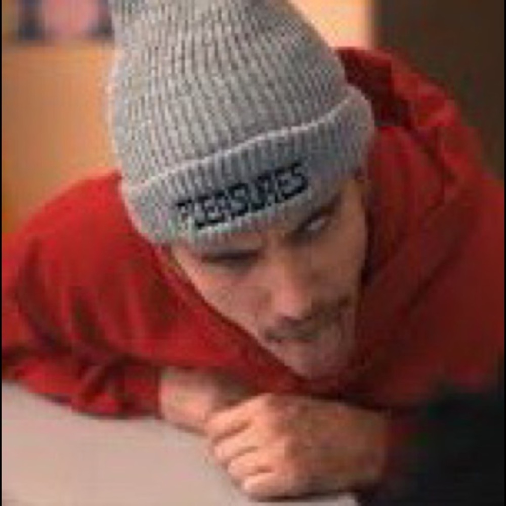 Pleasures night logo beanie heather grey